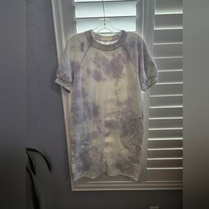 Velvet Tie-Dye Short Sleeve Dress Size M